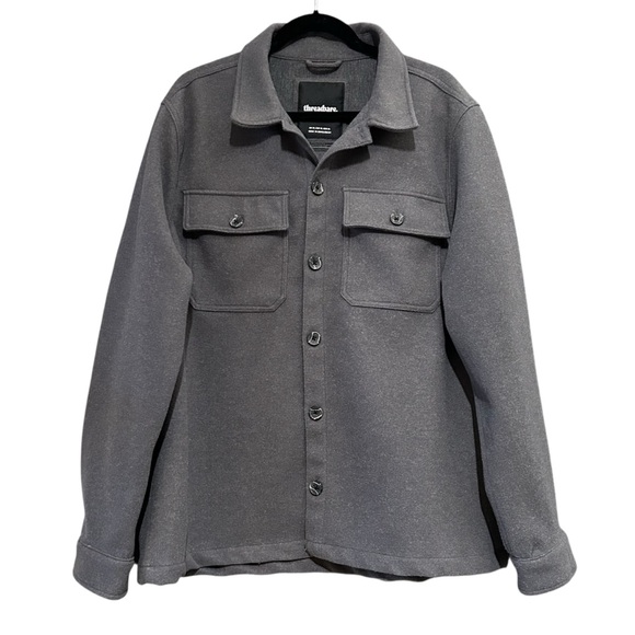 Threadbare Grey Brushed Button Up Shacket Mens Size XL - Picture 5 of 10